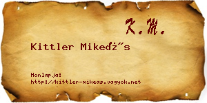 Kittler Mikeás névjegykártya